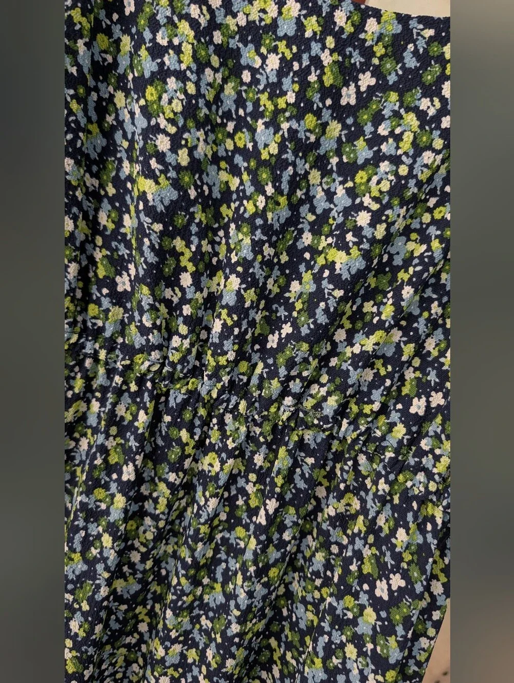 Michael Kors Blue Green and White  Floral  Maxi Dress Woman's   Sz P/M.